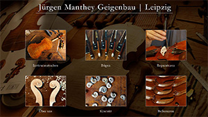 Geigenbaumeister Jürgen Manthey, Leipzig - Bau von hochwertigen Geigen, Bratschen, Celli und Geigenbögen